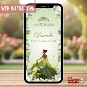 INVITACION 15 AÑOS TEMATICA LA PRINCESA Y EL SAPO