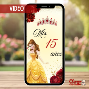 INVITACION DIGITAL VIDEO TEMATICA "LA BELLA Y BESTIA"